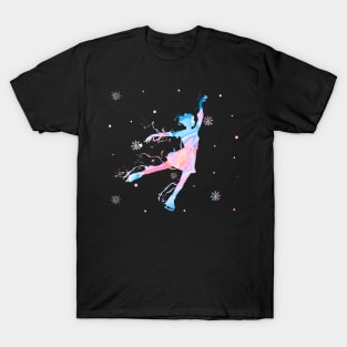 Girl Figure Skating Watercolor T-Shirt